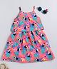Little Marine Sleeveless  Tropical Leaves & Macaw Printed  Dress -  Multi Colour