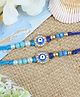 Asthetika Set Of 2 Evil Eye Diamond Stone Embellished Rakhis -  Blue