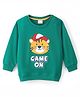 Babyhug Cotton Knit Full Sleeves Sweatshirt With Tiger Graphics- Green