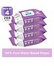 Mylo Baby Gentle Wipes with 98% Pure Water Coconut Oil & Neem With Lid Pack of 4 - 80 Wipes Each