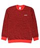 Adidas Kids Cotton Full Sleeves Sports Sweatshirt Logo Print- Red