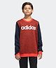 Adidas Kids Cotton Full Sleeves Sports Sweatshirt Logo Print- Red & Blue