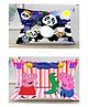 JARS Collections Velvet Baby Pillow For Sleeping Ultra Soft Toddler Pillow With Cartoon Print Pack of 2 - Multicolor