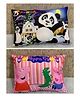 JARS Collections Velvet Baby Pillow For Sleeping Ultra Soft Toddler Pillow With Cartoon Print Pack of 2 - Multicolor