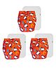 Dumbledo Cloth Diaper Free Size Leak Proof Eco-Friendly Reusable Adjustable Quick Dry Unisex Without Insert Pack of 3 - Red