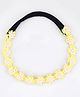 CHOKO  Floral And Pearl Beaded Headband - Yellow