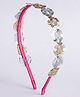 CHOKO Flower Threaded & Sequin Embellished Hair Band - Pink & Golden