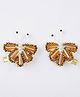 CHOKO Set Of 2 Sparkle Duo Butterfly Beaded Alligator Hairclip - Gold And White