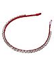 CHOKO Single Line Diamond Studded Embellished Hair Band  - Red