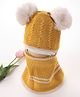 Babyhug Cable Knit Monkey Cap - Mustard