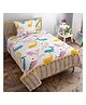 RRC Super Soft Brushed Microfiber Cotton Cartoon Print Single Bedsheet With 1 Pillow Cover  White