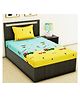 RRC Super Soft Brushed Microfiber Cotton Cartoon Print Single Bedsheet With 1 Pillow Cover  Yellow