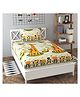 RRC Super Soft Brushed Microfiber Cotton Cartoon Print Single Bedsheet With 1 Pillow Cover  Yellow