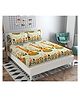 RRC Super Soft Brushed Microfiber Cotton Cartoon Print Double Bedsheet With 2 Pillow Cover - Green