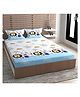 RRC Super Soft Brushed Microfiber Cotton Cartoon Print Double Bedsheet With 2 Pillow Cover - Light Blue