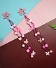 Kamule Set Of 2 Star & Beaded Wrap Strings Hair Pins  -Pink Peach