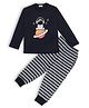 Ninos Dreams Full Sleeves Astronaut Printed Night Suit -Navy Blue Grey