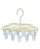 FunBlast Laundry Clothes Drying Hanger with 12 Clips  Cream