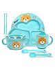 FunBlast Cartoon Design Bamboo Fibre Dinnerware Set for Kids  Blue