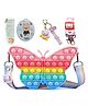 FunBlast Butterfly Sling Bag with Adjustable Strap Key Ring Comb and Mirror - Multicolor