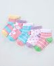 Mustang Cotton Ankle Length Polka Dots & Striped Design Socks Pack of 5 - Multicolour