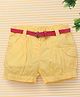 Bee Born Trendy Shorts with Belt - Yellow