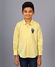 Zion Full Sleeves Bear Embroidery Shirt -Yellow