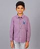 Zion Boys Full Sleeves Bear    Embroided Epaulettes - Purple