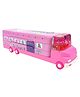 SANISHTH School Bus Shaped Pencil Box for Kids with Wheels and Sharpener Metal Unicorn Design - Pink