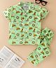 Knotty Kids Half Sleeves Ship Printed Shirt & Pant Combo Nightwear Set - Green