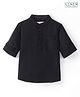 Babyhug Linen Full Sleeves Mandarin Collar Kurta Solid Shirt - Black