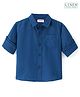 Babyhug Linen Full Sleeves Solid Shirt - Blue