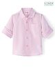 Babyhug Cotton Linen Woven Full Sleeves Solid Color Shirt - Light Pink