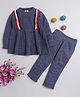 Yellow Apple Knit to Knit Full Sleeves Winter Wear Suits With Lounge Pant - Blue