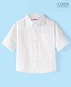 Babyhug Cotton Linen Woven Full Sleeves Solid Color Shirt - White