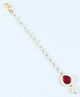 Asthetika Kundan Stone And Pearl  Maang Teeka - Red
