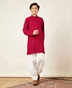AJ Dezines Full Sleeves Sequined Chikankari  Embroidered Kurta Pyjama Set - Red