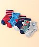 Mustang Cotton Blend Ankle Length Socks Animal Design Pack of 5 - Red & Grey