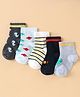 Mustang Cotton Blend Ankle Length Socks Dino Design Pack of 5 - Blue & Black