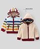 Yellow Apple  Full Sleeves Reversible Hoodie Striped  - Maroon