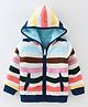 Yellow Apple Full Sleeves Reversible Striped Hoodie - Airforce Blue