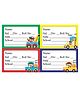 Zooplay India School Book Label Animal Drive Pack of 36- Multicolor