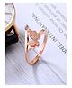 Yellow Chimes Rings for Women Charming Dual Butterfly Ring Surgical Steel 18K Real Rose Gold Plated Ring.