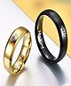 Yellow Chimes His or Hers Matching Set His Queen Her King Titanium Stainless Steel Couple Bracelet Rings for Girls &Boys