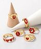 Yellow Chimes Knuckle Rings for Women Combo of 6 Pcs Red Stack Rings Gold Plated Midi Finger Knuckle Ring Set for Women and Girls.