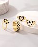 Yellow Chimes Rings for Women Combo of 4 Pcs Stack Rings Gold Plated Midi Finger Knuckle Ring Set for Women and Girls.