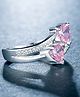 Yellow Chimes Rings for Women and Girls Pink Color Ring | Silver Tone Dual Heart Shaped Pink Crystal Finger Ring for Women | Birthday Gift For girls and women Anniversary Gift for Wife