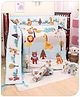 Babyhug 100% Cotton Digital Printed Crib Bedding Set Tribal Animal Theme - Multicolour
