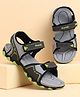 Pine Kids Velcro Closure Sandals with Logo Print - Grey