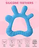 Palm Shape Silicone Teether - Sky Blue( Color May Vary)